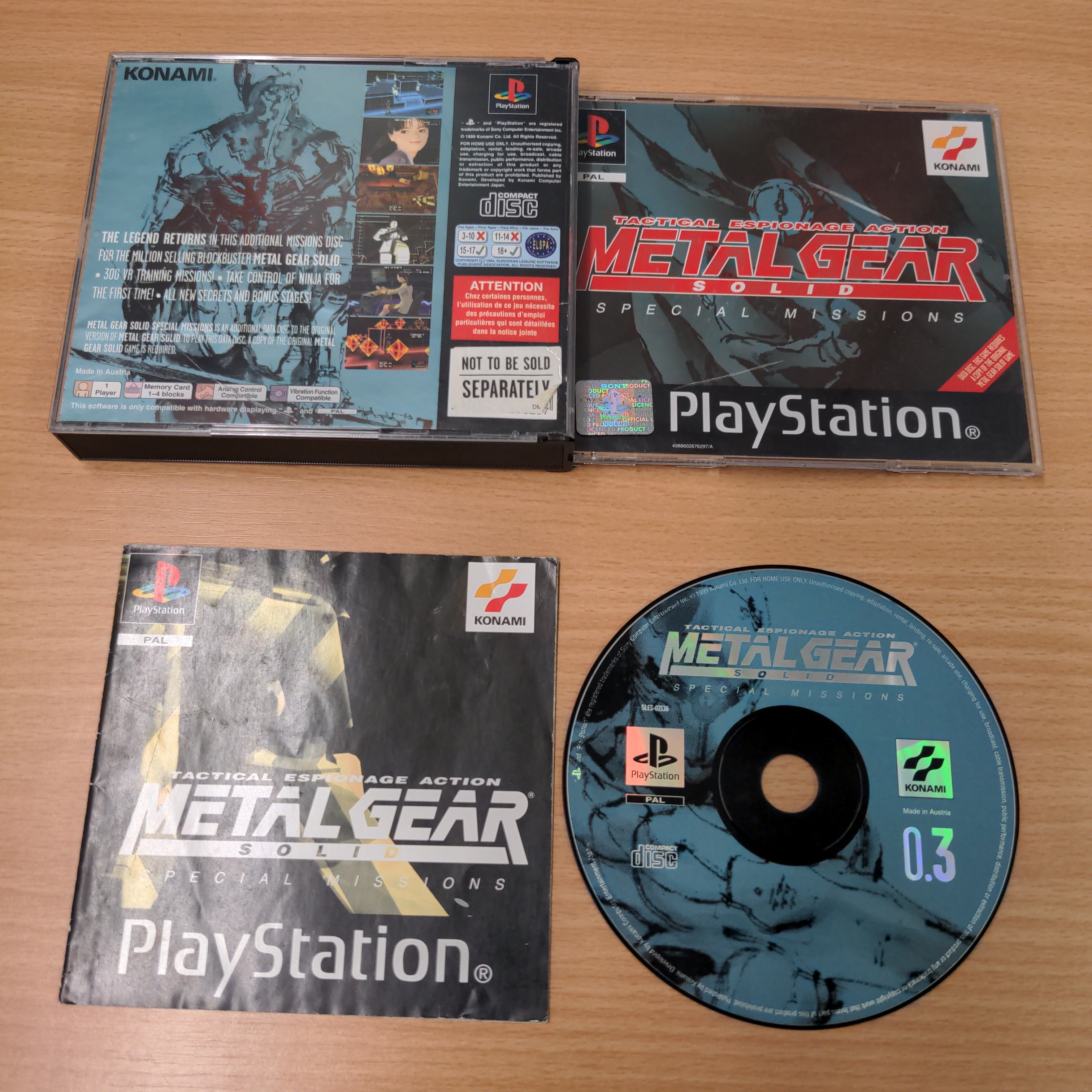 Metal Gear Solid Special Missions (Big box) Sony PS1 game Metal Gear Solid Special Missions (Big box) Sony PS1 game